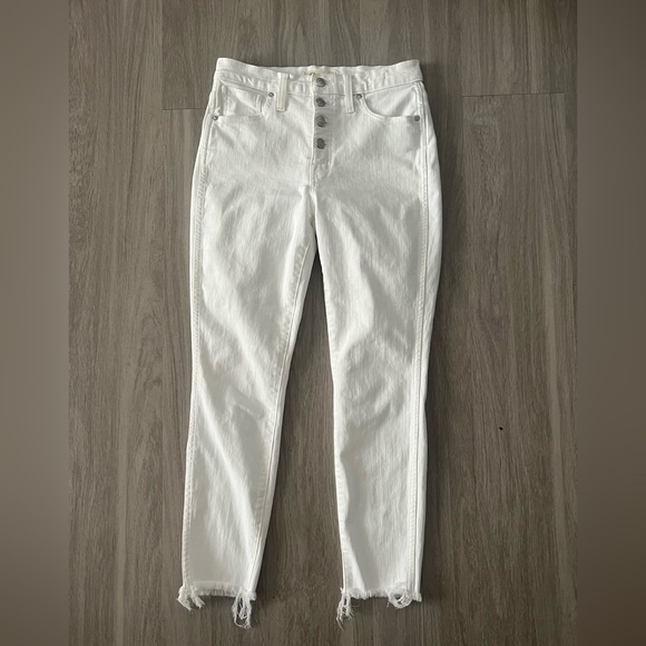 Madewell Denim - Madewell 10’high rise white skinny crop jeans size 27